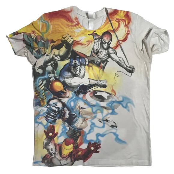 Vintage Marvel Comics Superheroes Licensed Sublimated Tee Shirt - Picture 4 of 11